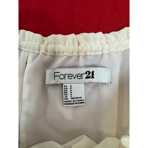 Vintage Y2K Bubble Hem Top Forever 21 Sleeveless Keyhole Back Ivory Size Small - Picture 7 of 10